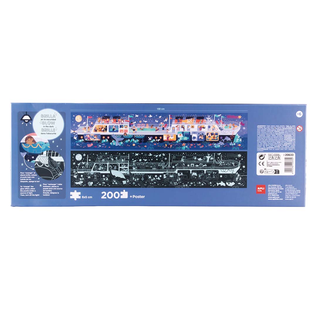 Glow in the Dark Partyboot Puzzel – Een Magisch Avontuur in het Donker! 1 20633 aplikids achterkant