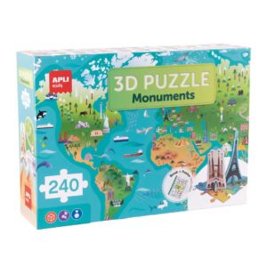 APLI Kids 40 Wereldmonumenten Puzzel – De Wereld in 240 Stukjes!